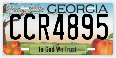 GA license plate CCR4895