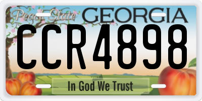 GA license plate CCR4898