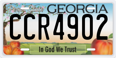 GA license plate CCR4902