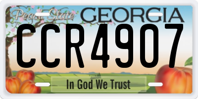 GA license plate CCR4907