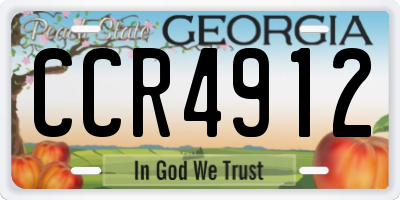 GA license plate CCR4912