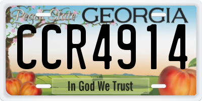 GA license plate CCR4914
