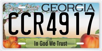 GA license plate CCR4917