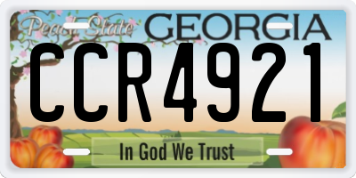 GA license plate CCR4921