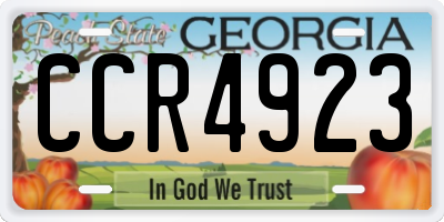 GA license plate CCR4923