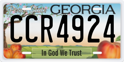 GA license plate CCR4924