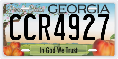 GA license plate CCR4927