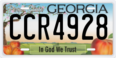 GA license plate CCR4928