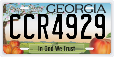 GA license plate CCR4929