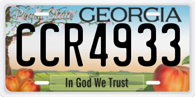 GA license plate CCR4933