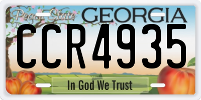 GA license plate CCR4935