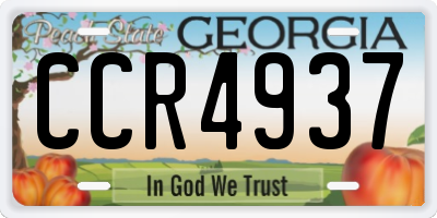 GA license plate CCR4937