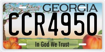 GA license plate CCR4950