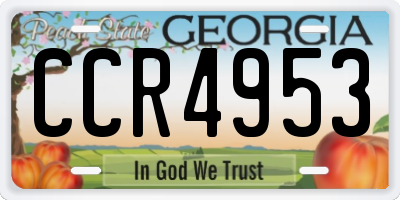 GA license plate CCR4953