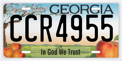 GA license plate CCR4955