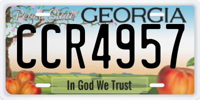 GA license plate CCR4957