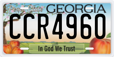 GA license plate CCR4960