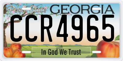 GA license plate CCR4965