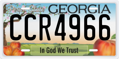GA license plate CCR4966