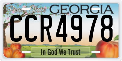 GA license plate CCR4978