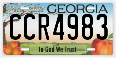 GA license plate CCR4983