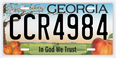GA license plate CCR4984