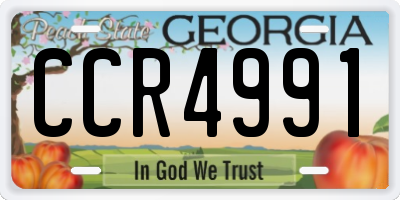 GA license plate CCR4991