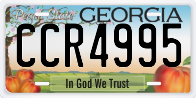 GA license plate CCR4995