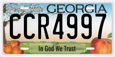 GA license plate CCR4997