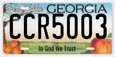 GA license plate CCR5003