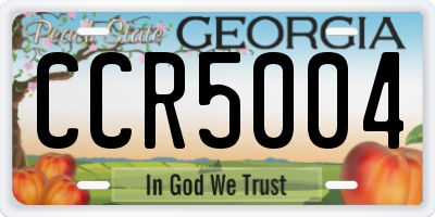 GA license plate CCR5004