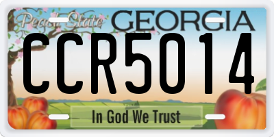 GA license plate CCR5014