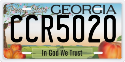 GA license plate CCR5020