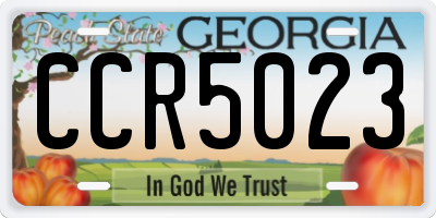 GA license plate CCR5023
