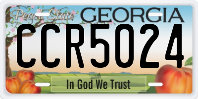 GA license plate CCR5024