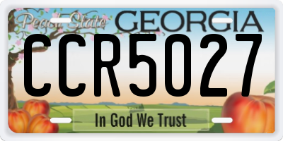 GA license plate CCR5027