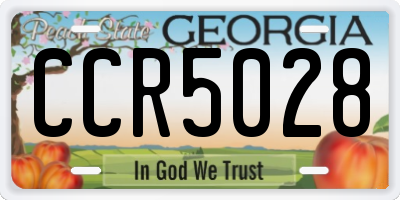 GA license plate CCR5028