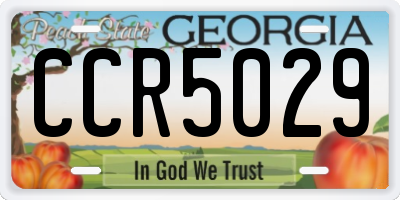 GA license plate CCR5029