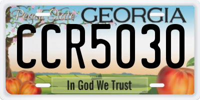 GA license plate CCR5030