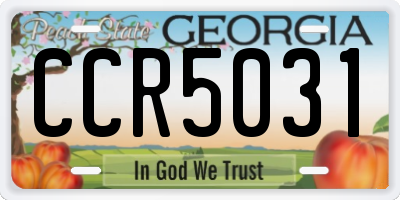 GA license plate CCR5031