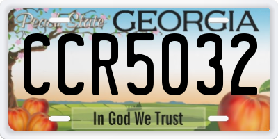 GA license plate CCR5032