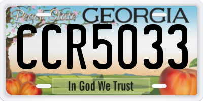 GA license plate CCR5033