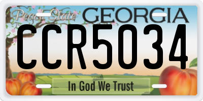 GA license plate CCR5034