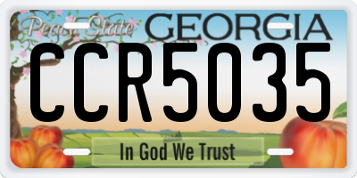 GA license plate CCR5035