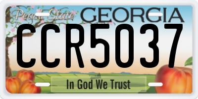 GA license plate CCR5037