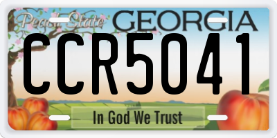 GA license plate CCR5041