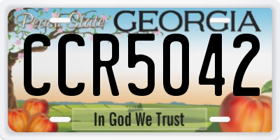 GA license plate CCR5042