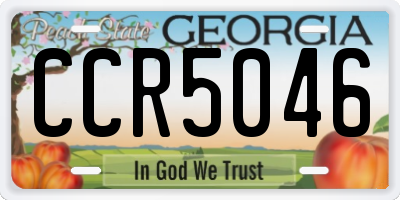 GA license plate CCR5046