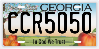 GA license plate CCR5050