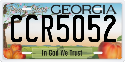 GA license plate CCR5052